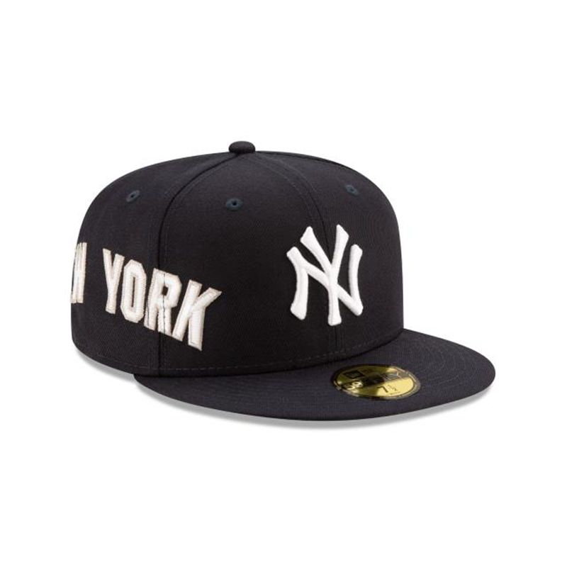 MLB New York Yankees Slant 59Fifty Fitted (YRX3778) - Blue New Era Caps